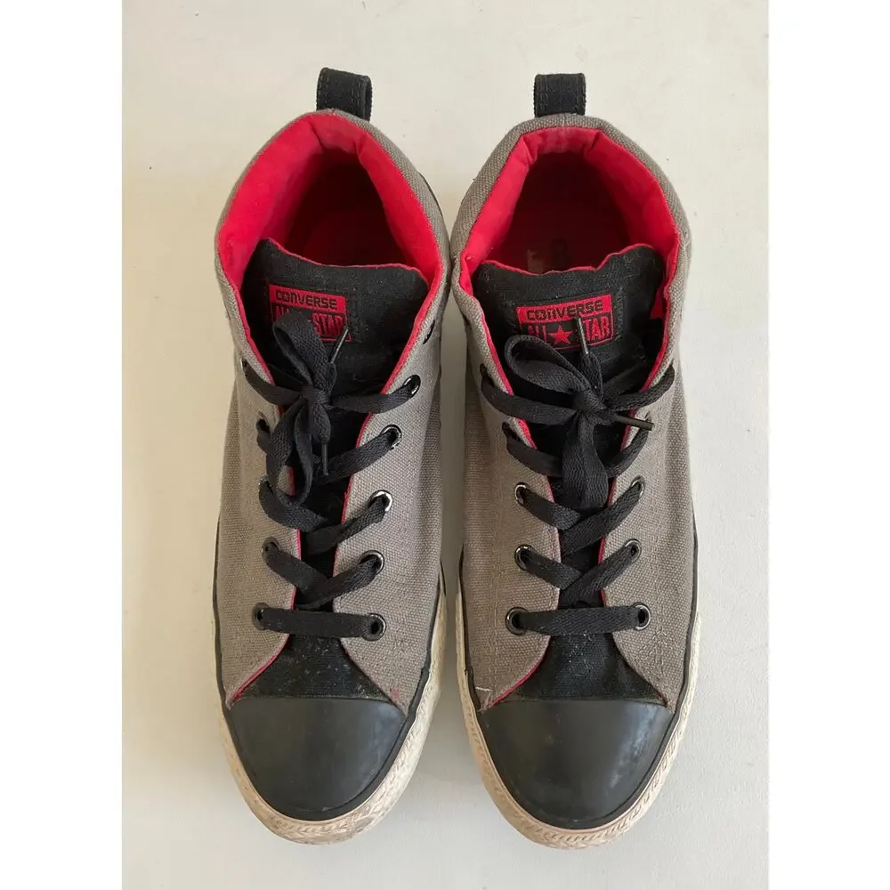 Converse Chuck Taylor All Star High Street Mid Gray Black Sneaker Size 10 - Picture 3 of 8